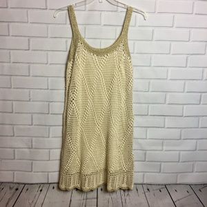 BOSTON PROPER CROCHET BOHO DRESS || Cream  || 8